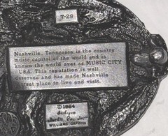 Vtg Buckle Nashville Music City USA Siskiyou Enameled Banjo & Fiddle Pewter 1984