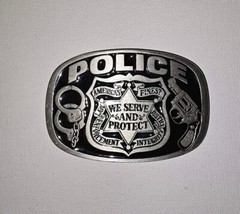 Police Numbered Finest Law Enforcement We Serve and Protect Belt Buckle 1988