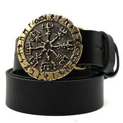 Vegvisir belt buckle, Viking compass solid brass buckle, Scandinavian buckle