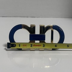 Salvatore Ferragamo Belt Buckle Gold and Navy blue fits belts 1.5” wide blemish