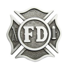 Antique Silver Vintage Style Fire Fighter Dept Hero Belt Buckle