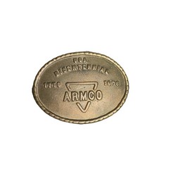 ARMCO USA Bicentennial 1776-1976 Commemorative Brass Tone belt buckle Oval