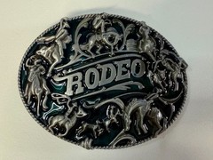 Cowboy Rodeo Calf Roping Bucking Bronco Rancher Enameled New Western Belt Buckle
