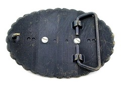 Gold Color Southwest Western Oval Natural Lapis Cabochon Belt Buckle EPBB139