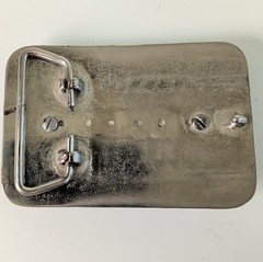 Vintage Landscape Jasper Stone Western Silver Tone Belt Buckle