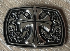 NEW CHROME RENAISSANCE CROSS BELT BUCKLE
