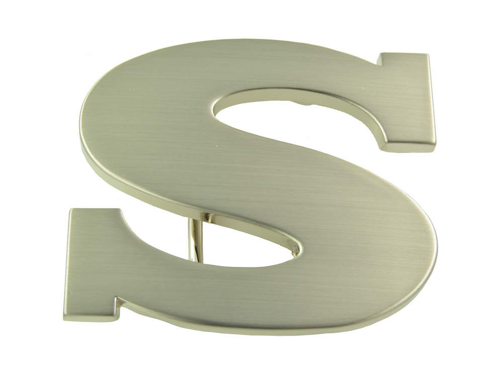 INITIAL « S » METAL STAINLESS STEEL BELT BUCKLE