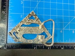 Superman S Logo Shield with Rhinestone Accented Superhero Cosplay Belt Buckle