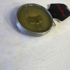 Skull Belt Buckle Body Rage Tag Pirate Metal Hip Hop Men Women Halloween 3”