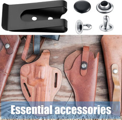 10 Pcs Metal Belt Clip Buckle Spring Hook Belt Clip with 10 Pairs Rivets for Bag
