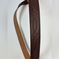 Brown Buffalo Leather Belt Cuero de Búfalo Brass Buckle Size 110 /47.5&Prime; x 1-3/8&Prime;
