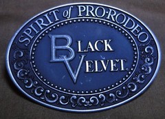 Belt Buckle – Black Velvet – Spirit of PRO RODEO – Blended Canadian Whisky, 80 p