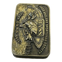 Belt Buckle Vintage 1988 BASS Bass Anglers Sportsman Society Brass USA Made