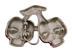 New Men Women Fashion Cherry Cherries Skull Belt Buckle Red Metal Tattoo Western
