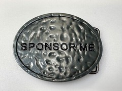 Sponsor Me Funny Cool Novelty Silver Tone Oval Belt Buckle by Buckle Rage
