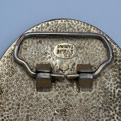 Ivan Western Eagle Belt Buckle Silver Gold Tone Floral Scrollwork Rope Border