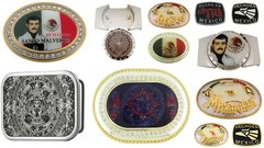 12 Pcs Mexican Flags Azteca Calander Malverde Saint Hecho En Mexico Belt Buckles