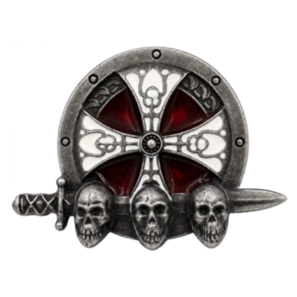 CELTIC IRISH 3 SKULLS SWORD CROSS BELT BUCKLE BOUCLE DE CEINTURE