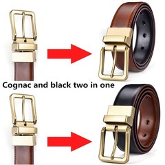 Beltox Men’s Belts 34-36, Antique Gold Buckle With Black/Lt Brown Belt