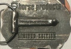 RARE 1776 1976 Lee LeBlanc Belt Buckle SHELL OIL BICENTENNIAL HORSE GALLOPING LE