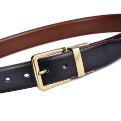 Beltox Men’s Belts 34-36, Antique Gold Buckle With Black/Lt Brown Belt