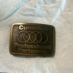 Cummins Logo Metal Clip Belt Buckle Black/Gold Antique Finish Fits 1.5 in