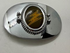 Lightning Bolt Strike Electric Shock Flash Cabochon On Reflective Belt Buckle