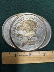 North American Hunting Club Gold-Tone Belt Buckle Vintage NAHC Life Member