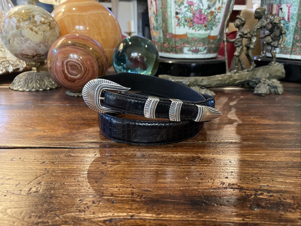 MM Rogers Sterling Silver Belt buckle 1.25-.75 34-36✅