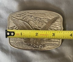 Vntg International Monetary Mint American Eagle Belt Buckle Numbered 14333