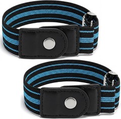 2PCS Men&rsquo;s No Buckle Elastic Belt Adjustable Stretch Belt Loop