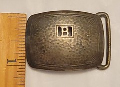 Antique Hickok Silver Belt Buckle Monogrammed « B » Used Ready 2 Wear