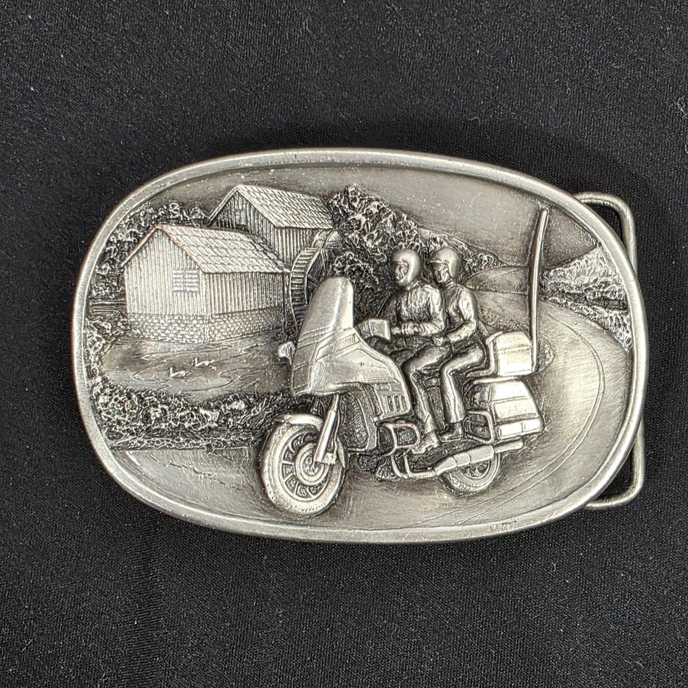 1984 Bergamot Brass Works Motorcycle Belt Buckle N149 Vintage Made in USA