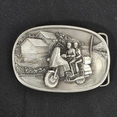 1984 Bergamot Brass Works Motorcycle Belt Buckle N149 Vintage Made in USA