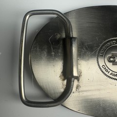CASE IH Licensed Product Oval Belt Buckle Black Silver Tone CNH America LLC