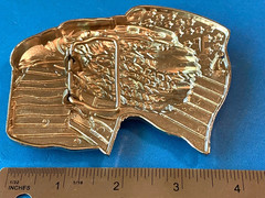 LARGE SIZE USA COWBOY RODEO SIZE American Flag Eagle Belt Buckle