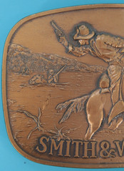 VTG 1975 Smith & Wesson The Hostiles Cowboy On A Horse Belt Buckle