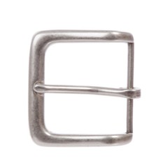 1 1/2&Prime; (38 mm) Single Prong Square Belt Buckle Antique Silver