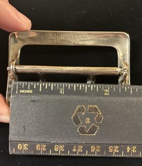 Vintage Solid Brass Chrome Plated 2.25” Double Prong Duty Belt Buckle USA #1