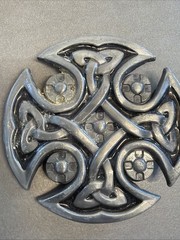 Celtic Knot Iron Cross Black Enamel Belt Buckle B10