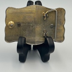 Vintage Western Belt Buckle Two Tone Stone Center