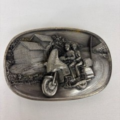 Vintage Bergamot Brass Works 1984 Motorcycle Biker Moto Belt Buckle N149 3D USA