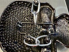 Skull Head Clear Bling Rhinestone Gothic Punk Figural Belt Buckle Missing Stone