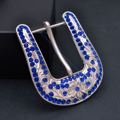 Western Rhinestone Belt Buckle 3pcs Set for Replacement or Leather Craft 1-1/2&Prime;