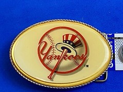 Yankees Baseball Fan Belt Buckle Attention Grabbing Led Lights! W/ Fresh Battery
