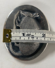 Vtg James Avery 9 Banded Armadillo Sterling Silver Belt Buckle Retired AMAZING