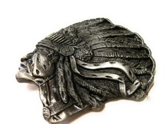 ✖ HQ WESTERN Indian Chief Native Cowboy Rodeo Style Belt Buckle Heritage USA