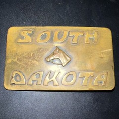 Champion Belt Buckle SOUTH DAKOTA Cast Brass w Horse Head