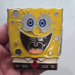 SpongeBob SquarePants Enamel Belt Buckle Nickelodeon Cartoon Yellow Metal #500