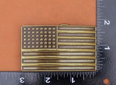 Antique Brass U.S.A. American Flag Metal leather Belt Buckle Fit 40mm Strap
